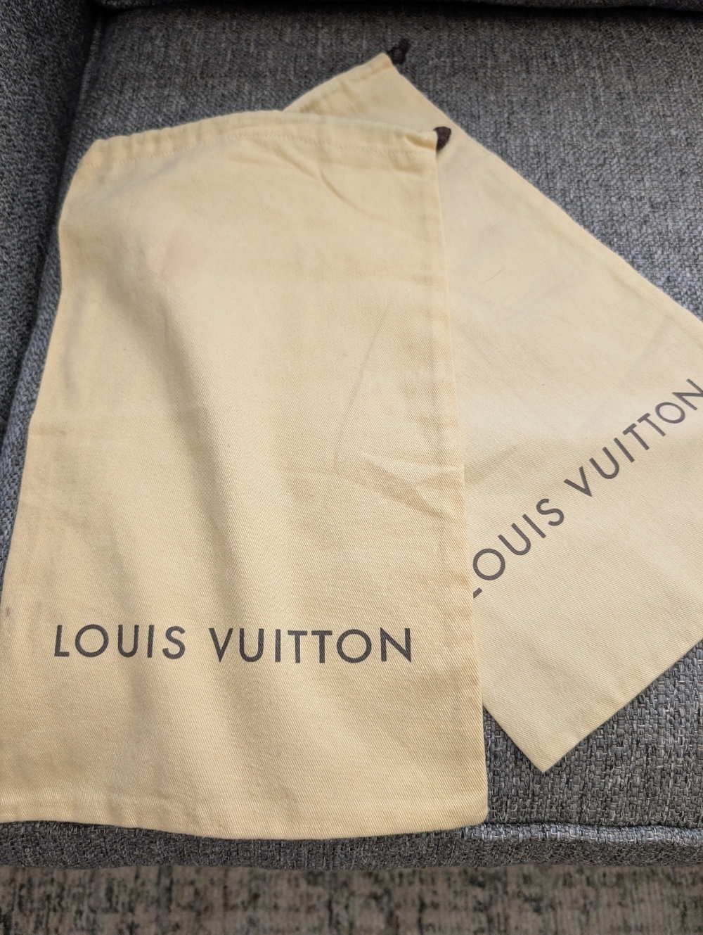Louis Vuitton Drawstring Dust Bags with Brown Logo